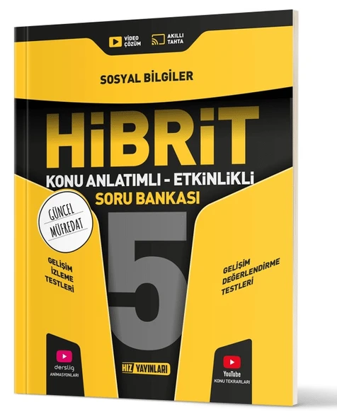 Hız Yayınları 2025 5. Sınıf Sosyal Bilgiler Hibrit - Konu Anlatımlı Soru Bankası Yeni Müfredat ürün görseli 1