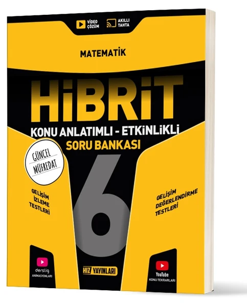 Hız Yayınları 2026 6. Sınıf Matematik Hibrit - Konu Anlatımlı Soru Bankası Yeni Müfredat ürün görseli 1