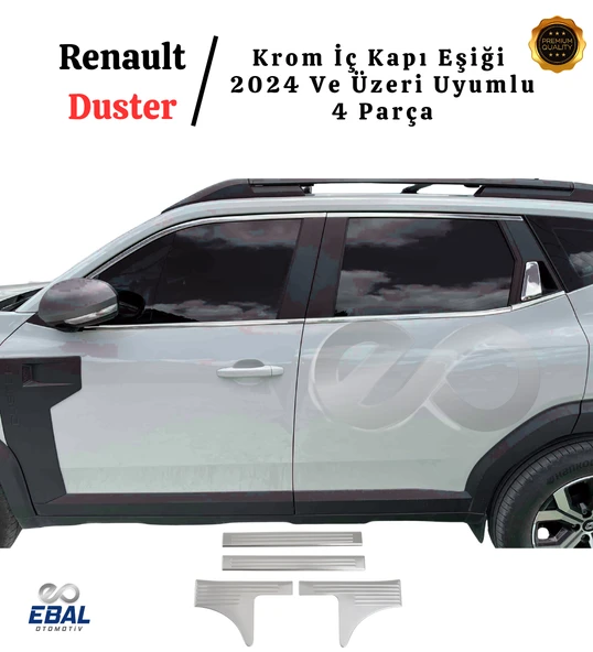 Renault Duster 2024 Üzeri İçin Krom İç Kapı Eşiği 4 Kapı Paslanmaz Çelik ürün görseli 1
