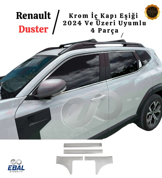 Renault Duster 2024 Üzeri İçin Krom İç Kapı Eşiği 4 Kapı Paslanmaz Çelik - Resim 2