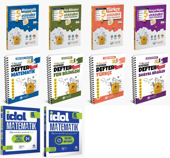 Çanta 2025 5. Sınıf Matematik + Türkçe + Fen + Sosyal Etkinlikli Soru + Defter + İdol Seti 10 Kitap ürün görseli 1