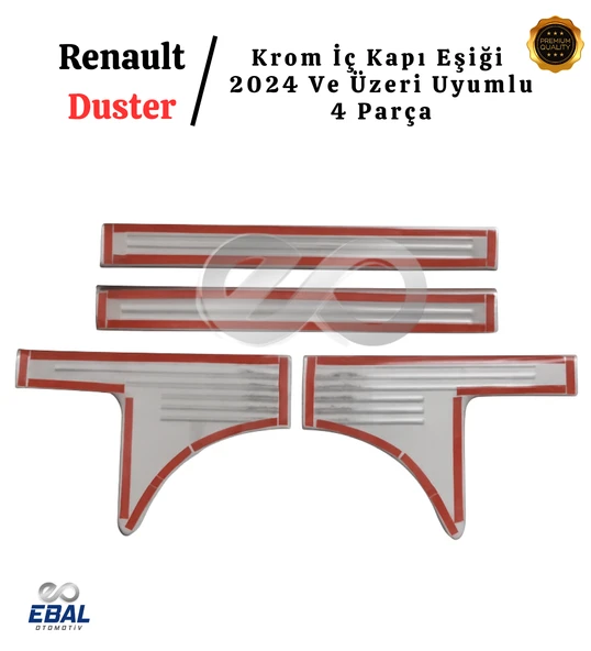 Renault Duster 2024 Üzeri İçin Krom İç Kapı Eşiği 4 Kapı Paslanmaz Çelik - Resim 5