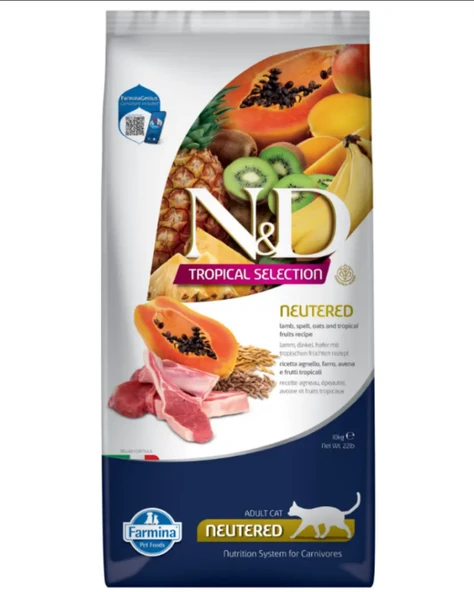 N & D Nd Tropical Selection Kısır Kedi Kuzu Etli Tropikal Meyveli Kısırlaştırılmış Kedi Maması1,5kg ürün görseli 1