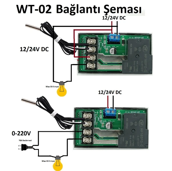 Yate10 Smart Wifi DC12/24V 30A Termostat/ Timer - Resim 5