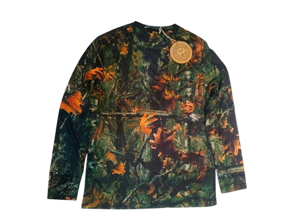 Orman Desenli Kamuflaj Sıfır Yaka Uzun Kollu Sweatshirt ürün görseli 1