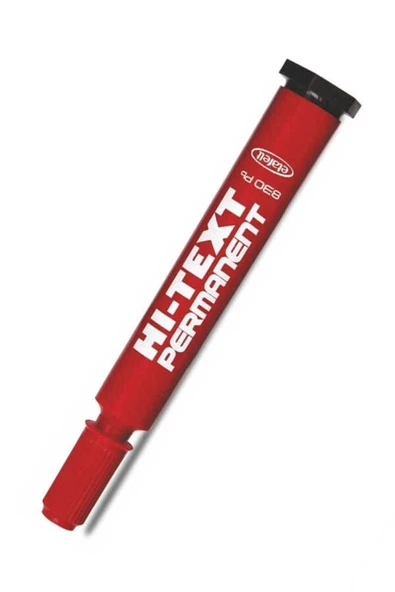 Hi-Text Kırmızı Permanent Kesik Uçlu Kalıcı Koli Kalemi 830pb ürün görseli 1