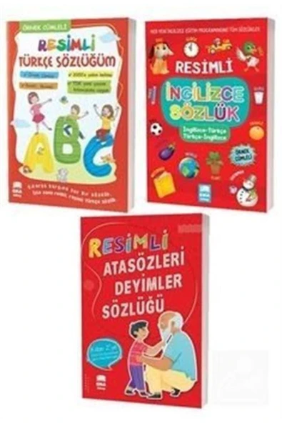 Ema Kitap Resimli Türkçe Ingilizce Ve Atasözleri Deyimler Sözlükleri - 3 Kitap Set Tdk Uyumlu ürün görseli 1