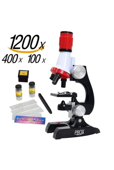 Science Time Science Kits For Kids Microscope Beginner Microscope Kit Led 100x, 400x, And 1200x ürün görseli 1
