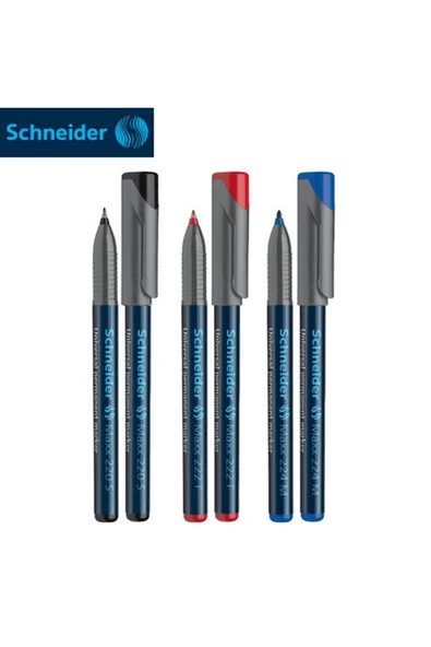 SCHNEIDER 224M Maxx 1.0 mm 3'lü Asetat Kalem Seti (Mavi-Kırmızı-Siyah) ürün görseli 1