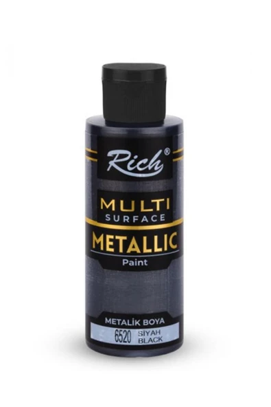 Rich Multi Surface Metalik Akrilik Boya 120 Cc. - Siyah 6520 ürün görseli 1