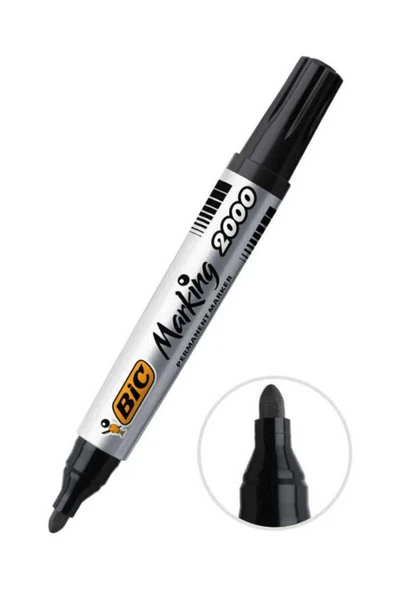 Bic Siyah Yuvarlak Uç Permanent Koli Kalemi 2000 ürün görseli 1