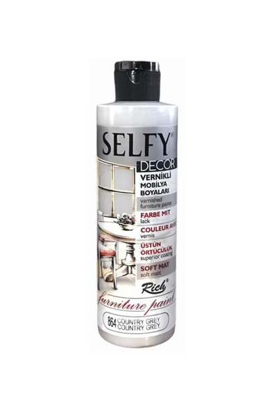 Rich Boya Rich Selfy Decor Vernikli Boya 240cc - Country Grey 864 ürün görseli 1