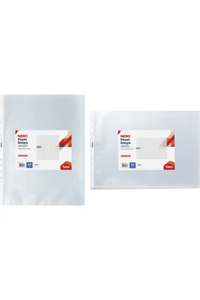Noki Poşet Dosya A3 Dikey 90 Micron 4836-p ürün görseli 1