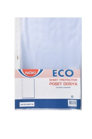 Noki Eco A4 Beyaz Kenarlı Delikli Poşet Dosya Ekoomik Gömlek Föy 10 Paket ürün görseli 1