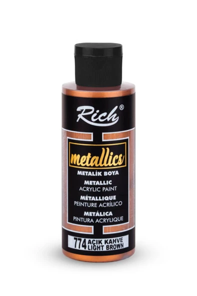 Rich Metalik Akrilik Boya 120cc. N:774 Açık Kahve ürün görseli 1