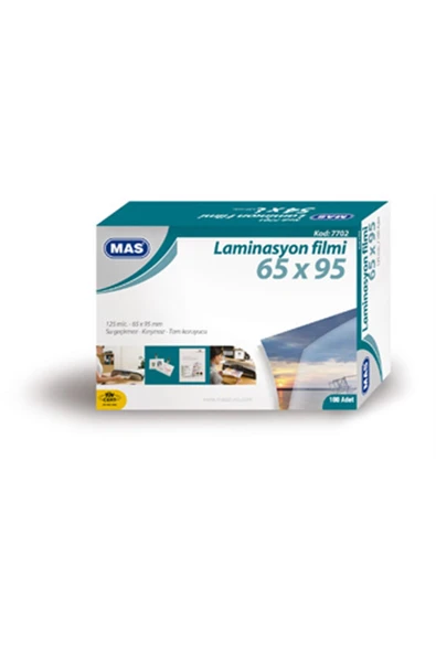 Mas MAS Mas 7702 Laminasyon Filmi- 125 Mic.- 65*95 - 100lü Pk, ürün görseli 1
