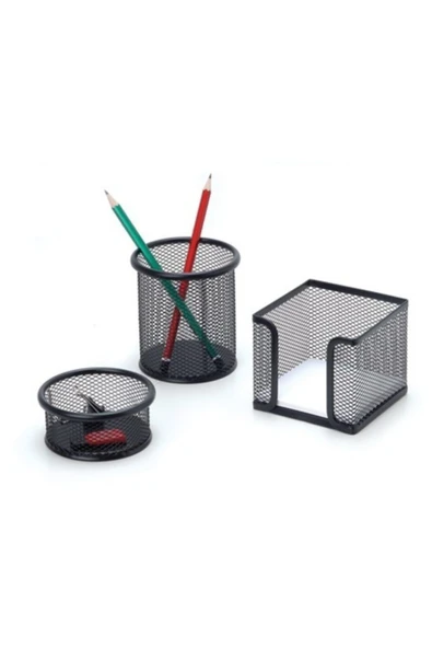 Südor Siyah Tel 3 Lü Masaüstü Organizer ürün görseli 1