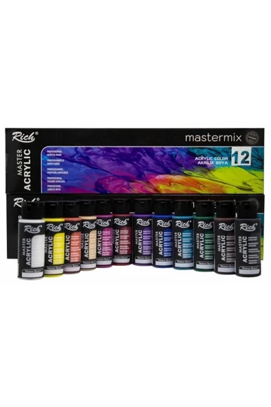 Rich Akrilik Boya Master Mix Pastel Renk Set 12 Li 06011409 ürün görseli 1