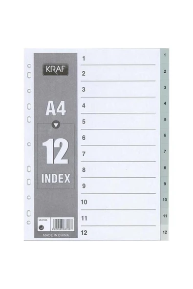 KRAF Ayraç A4 1-12 Rakam - Resim 2
