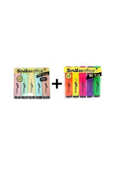 Scrikss Fosforlu Kalem Pastel Ve Canlı Renkler 2li Set F.k ürün görseli 1