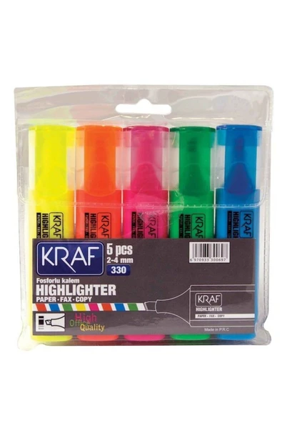 KRAF Fosforlu Kalem 5 Li Set -330 ürün görseli 1