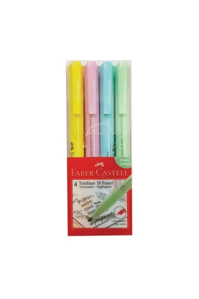 Faber Castell Textliner Fosforlu Kalem Pastel 4lü ürün görseli 1