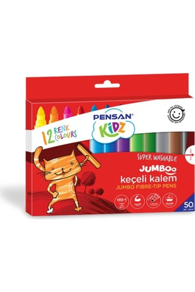 Pensan Kidz 12'li Jumbo Keçeli Boya Kalemi ürün görseli 1