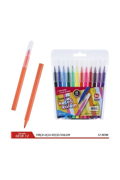 Red Apple Wt6838-12 Fırça Uçlu Keçeli Kalem 12 Renk ürün görseli 1