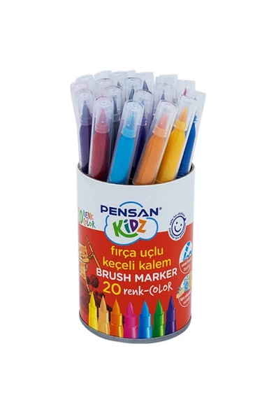 Pensan Kidz 20'li Fırça Uçlu Keçeli Boya Kalemi / 4000 ürün görseli 1