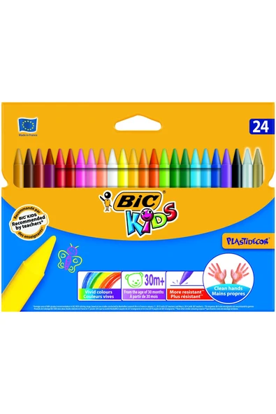 Bic Plastidecor 24'lü Silinebilir Pastel Boya Kalemi ürün görseli 1