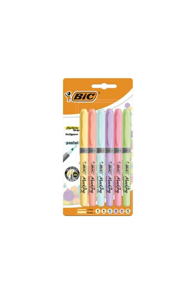 Bic Pastel 6'lı Fosforlu Kalem-1 ürün görseli 1