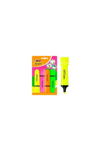Bic Marking Flat Highlighter 4lü Blister Canlı Renkler ürün görseli 1