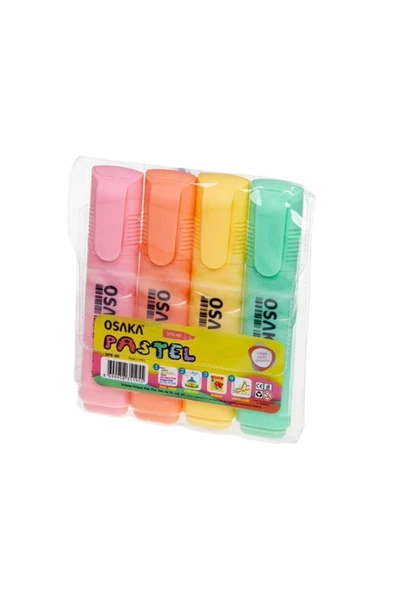 Osaka 4 Renk Fosforlu Kalem Pastel Renkler ürün görseli 1