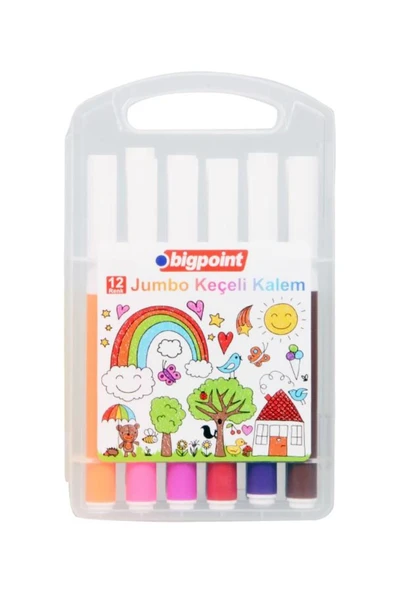 Bigpoint Jumbo Keçeli Kalem 12li Set ürün görseli 1