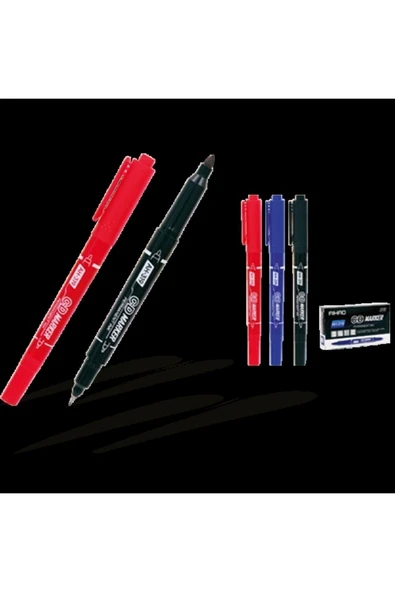 Aihao Asetat Kalemi Permanent Çift Taraflı Mavi Ah-319 - 12'li Paket ürün görseli 1