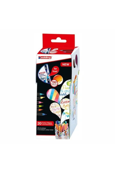 Edding Brush Pen 20 Renk Set Colour Happy - Resim 2