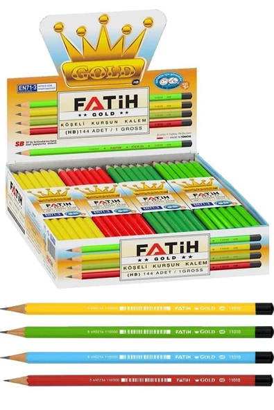 Fatih Mercanlı Kurşun Kalem Gold Pastel Renk 144'lü ürün görseli 1