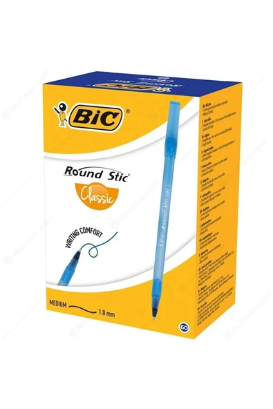 Bic ROUND STIC TÜKENMEZ KALEM MAVİ 1.0mm 60'LI PAKET ürün görseli 1