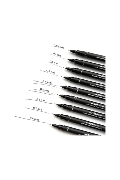 UNİ-BALL Uniball Pin Akrilik Uçlu Teknik Çizim Kalemi 0.9mm ürün görseli 1