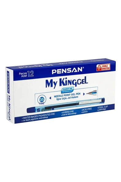 Pensan 6405 My King Jel Kalem 12'li Kutu Mavi ürün görseli 1