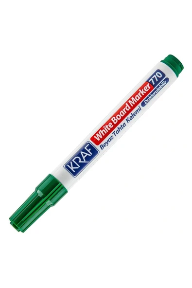 KRAF 770 DOLDURULABİLİR BEYAZ TAHTA KALEMİ - YEŞİL ürün görseli 1