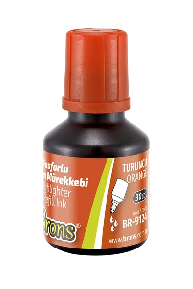 Brons Turuncu Fosforlu Kalem Mürekkebi 30 ml br-9124 ürün görseli 1