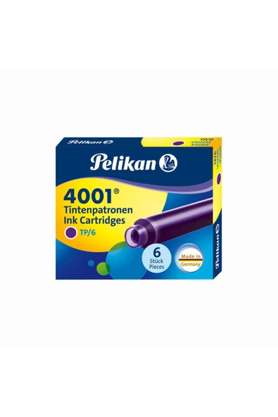 Pelikan 4001 6'lı Kısa Kartuş TP/6 Mor ürün görseli 1