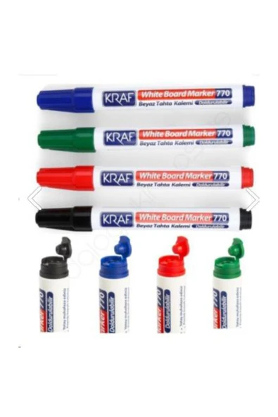 KRAF BEYAZ TAHTA KALEMİ DOLDURULABİLİR 770-4 4 LÜ ürün görseli 1