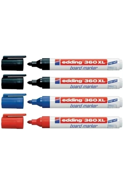 Edding 360 Xl Doldurulabilir Beyaz Tahta Kalemi 4 Lü 2 Siyah 1 Kırmızı 1 Mavi ürün görseli 1