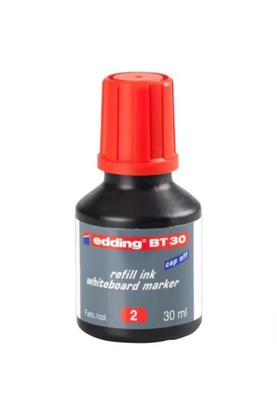 Edding ( 3 ADET ) BT30 Tahta Kalemi Mürekkebi Kırmızı tkm ürün görseli 1
