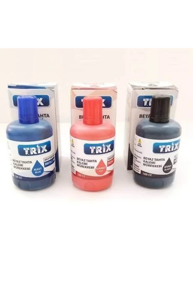 TRİX Beyaz Tahta Kalemi Mürekkebi 100 ml 3 Renk (KIRMIZI - MAVİ - SİYAH) tkm ürün görseli 1