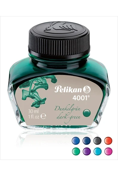 Pelikan Dolma Kalem Mürekkebi 30 ml Yeşil Dark Green Dolma Kalem Mürekkebi ürün görseli 1