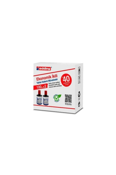 Edding 100 Ml X2 Tahta Kalemi Mürekkebi // Kırmızı tkm ürün görseli 1