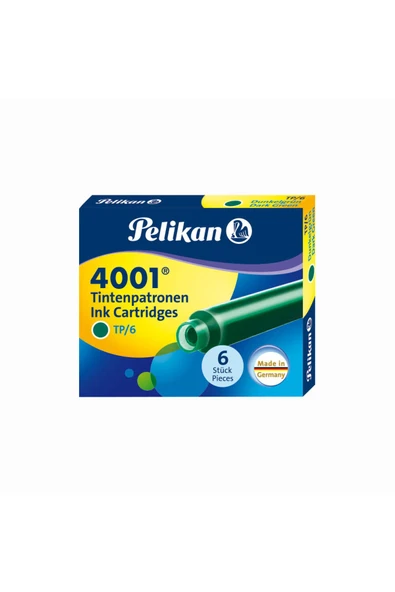 Pelikan 4001 6'lı Kısa Kartuş TP/6 Koyu Yeşil ürün görseli 1